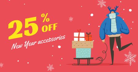 New Year Accessories Offer with Gifts Facebook AD Design Template