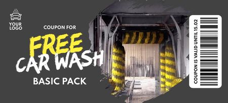 Special Offer of Free Car Wash Coupon 3.75x8.25in Design Template