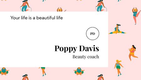 Template di design Baby Coach Contact with Various Women Doing Exercises Business Card US