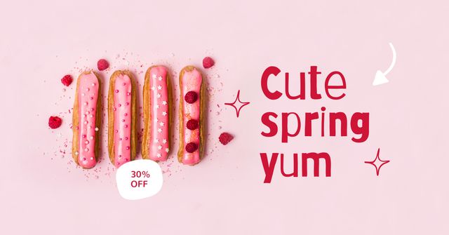Yummy Sweet Eclairs Facebook AD – шаблон для дизайну