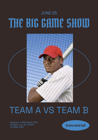 Baseball Tournament Announcement Poster 28x40inデザインテンプレート