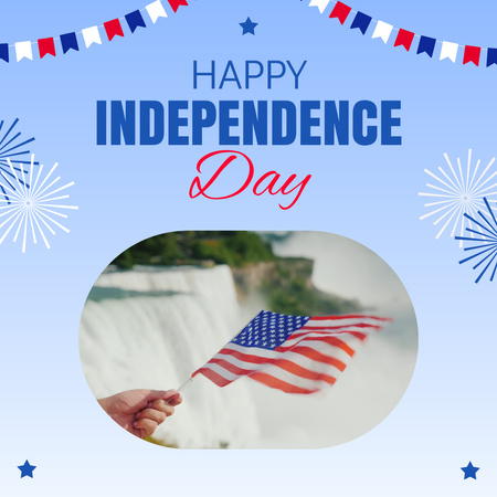 Ontwerpsjabloon van Animated Post van Bright Congratulations on Independence Day of America