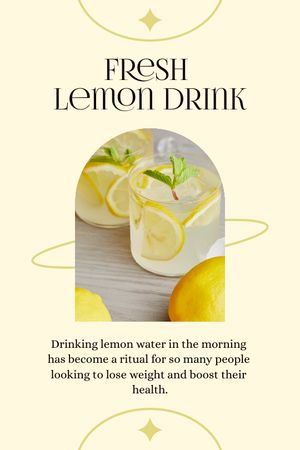 Fresh Lemon Juice Drinking Healthy Tip Tumblr Design Template