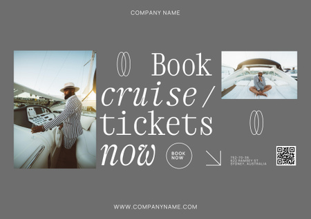 Cruise Trips Ad Poster B2 Horizontal Modelo de Design