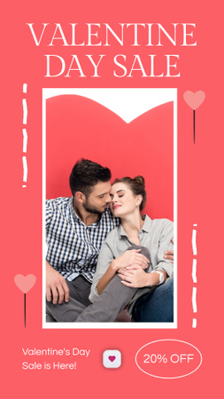 Template di design Brillante offerta di saldi di San Valentino per gli innamorati Instagram Video Story
