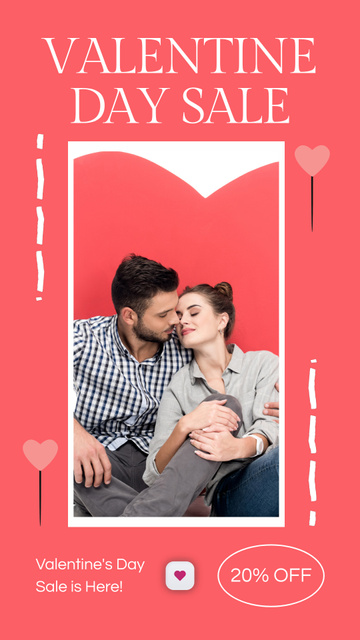 Brilliant Valentine's Day Sale Offer For Sweethearts Instagram Video Story – шаблон для дизайну