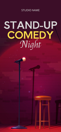 Stand-up Show Promo with Microphone on Stage Snapchat Geofilter Design Template