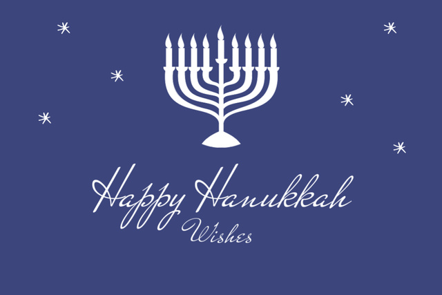 Hanukkah Holiday Greeting With Illustration of Stars And Menorah Postcard 4x6inデザインテンプレート