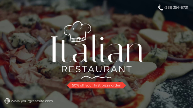 Italian Restaurant Offer Discount For Pizza Full HD videoデザインテンプレート