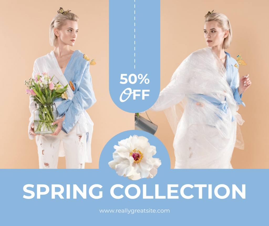 Spring Fashion Collection for Women Facebookデザインテンプレート