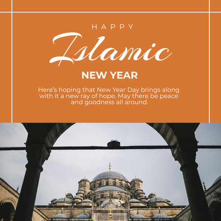Designvorlage Mosque for Islamic New Year Announcement für Instagram