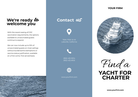 Plantilla de diseño de Yacht Tours Offer Brochure 