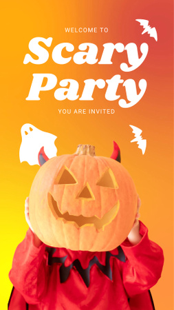 Announcement of Scary Party on Halloween Instagram Video Story Tasarım Şablonu