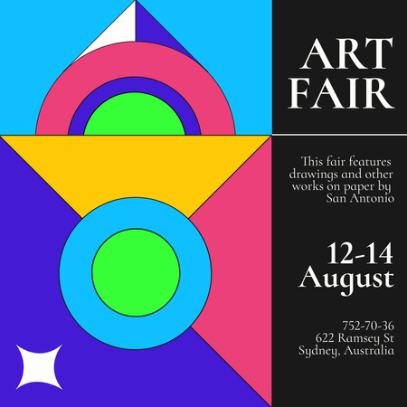 Ontwerpsjabloon van Instagram van Art Fair Announcement