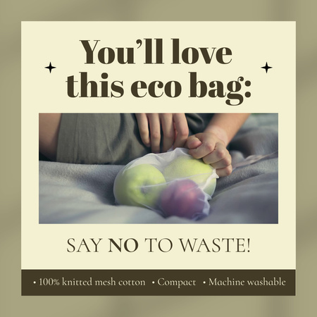Ontwerpsjabloon van Animated Post van Eco Lifestyle wasbare tas voor voedselpromotie