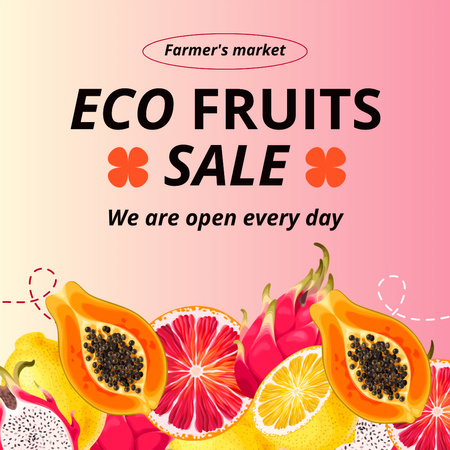 Designvorlage Öko-Obstverkauf auf dem Bauernmarkt für Instagram