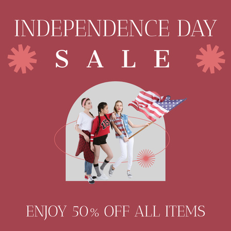 sale on Independence Day Instagram Design Template