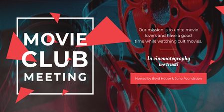 Movie club meeting Announcement Twitter tervezősablon