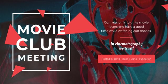 Movie club meeting Announcement Twitter Design Template