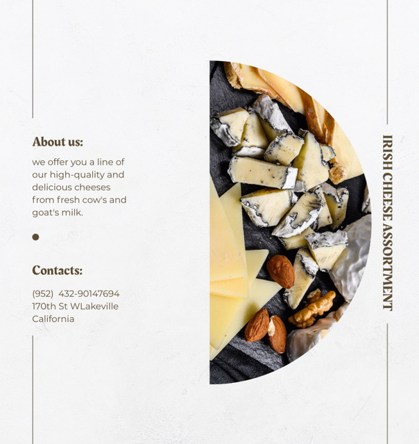 Modèle de visuel Gift Basket of Noble Cheeses - Brochure Din Large Bi-fold