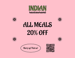 Indian Restaurant Ad with Delicious Traditional Dish