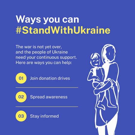 Stand with Ukraine with Refugees Instagram Design Template