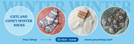 Sale of Cute and Comfy Winter Socks Email header Design Template