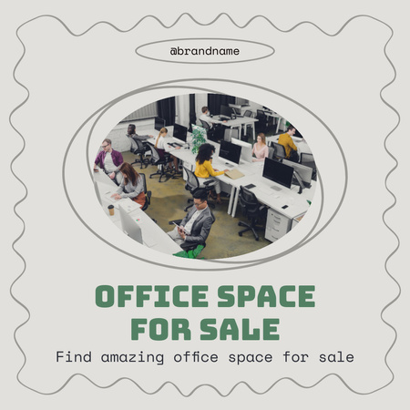 Office Space for Sale with People working Instagram AD Design Template