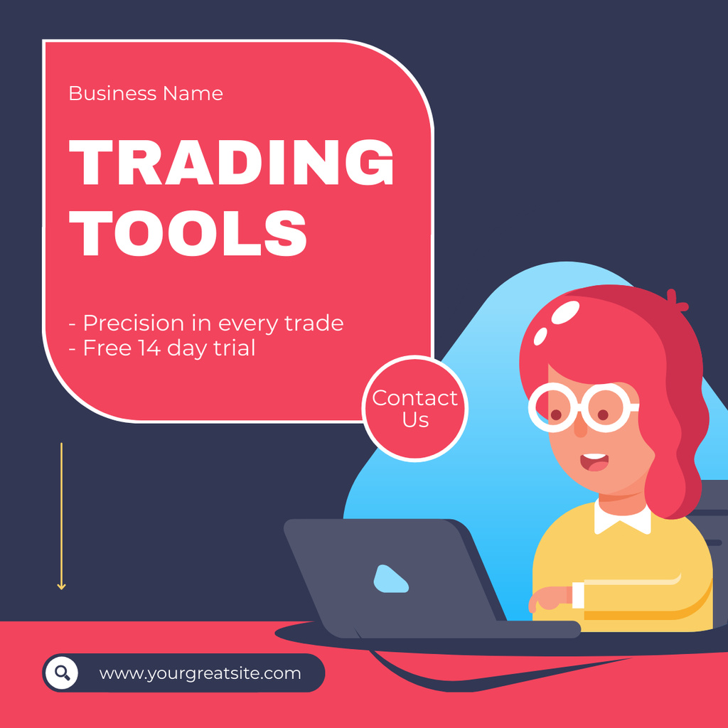 Modèle de visuel Stock Trading Tools for Laptops - LinkedIn post
