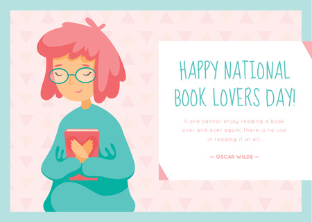 National Book Lovers day greeting Card Design Template