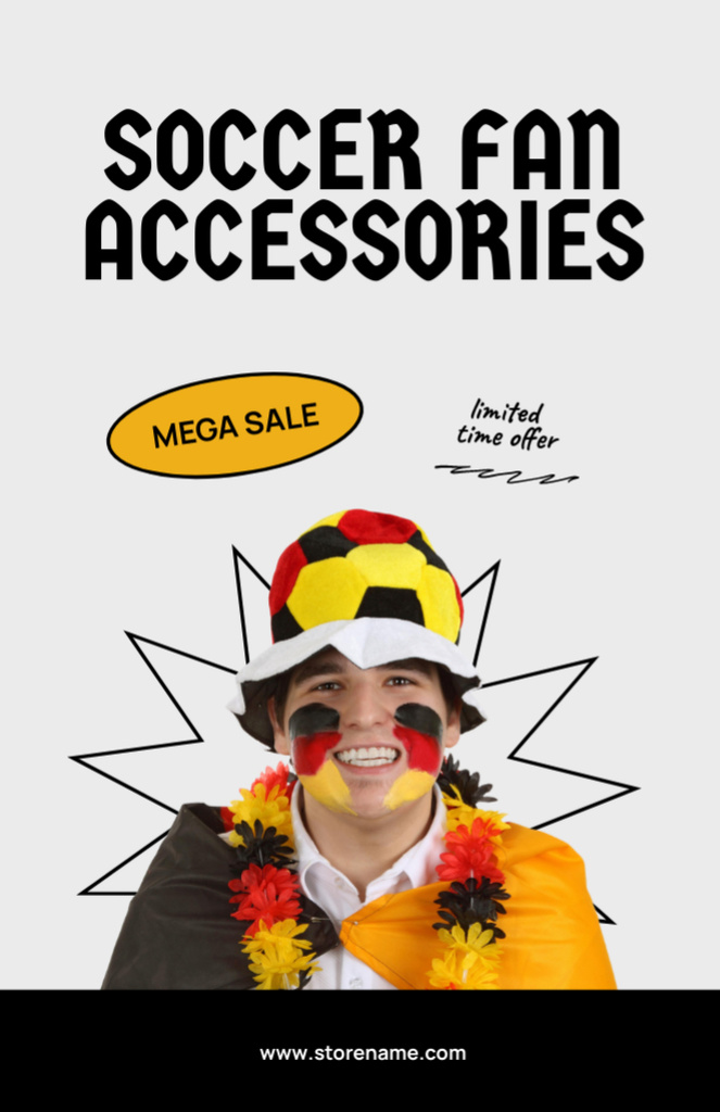 Plantilla de diseño de Handcrafted Accessories for Soccer Fan Mega Sale Flyer 5.5x8.5in 