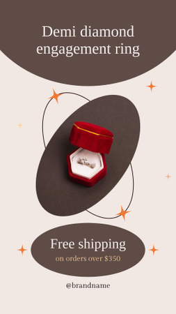 Engagement Ring in Red Box Instagram Video Story Design Template