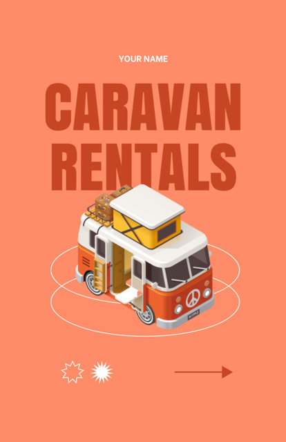 Travel Caravan Rental Services Flyer 5.5x8.5in Šablona návrhu