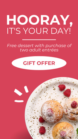 Sweet Desserts As Presents Offer At Restaurant Instagram Video Story Design Template