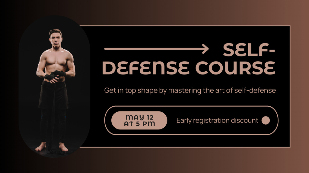 Early Registration Discount On Self-Defence Training Course FB event cover Design Template