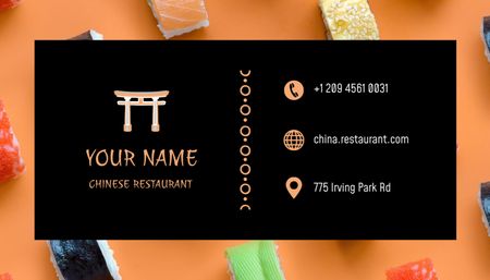 kiinalainen ravintolamainos Business Card US Design Template