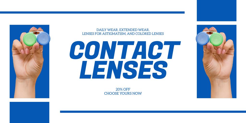 Platilla de diseño Wide Selection of Contact Lenses for Comfortable Wearing Twitter