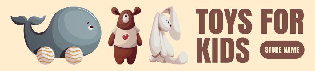Modèle de visuel Toys for Children with Cute Animals - Ebay Store Billboard