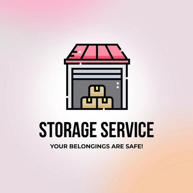 Ontwerpsjabloon van Animated Logo van Responsible Storage Service Promotion With Slogan And Emblem