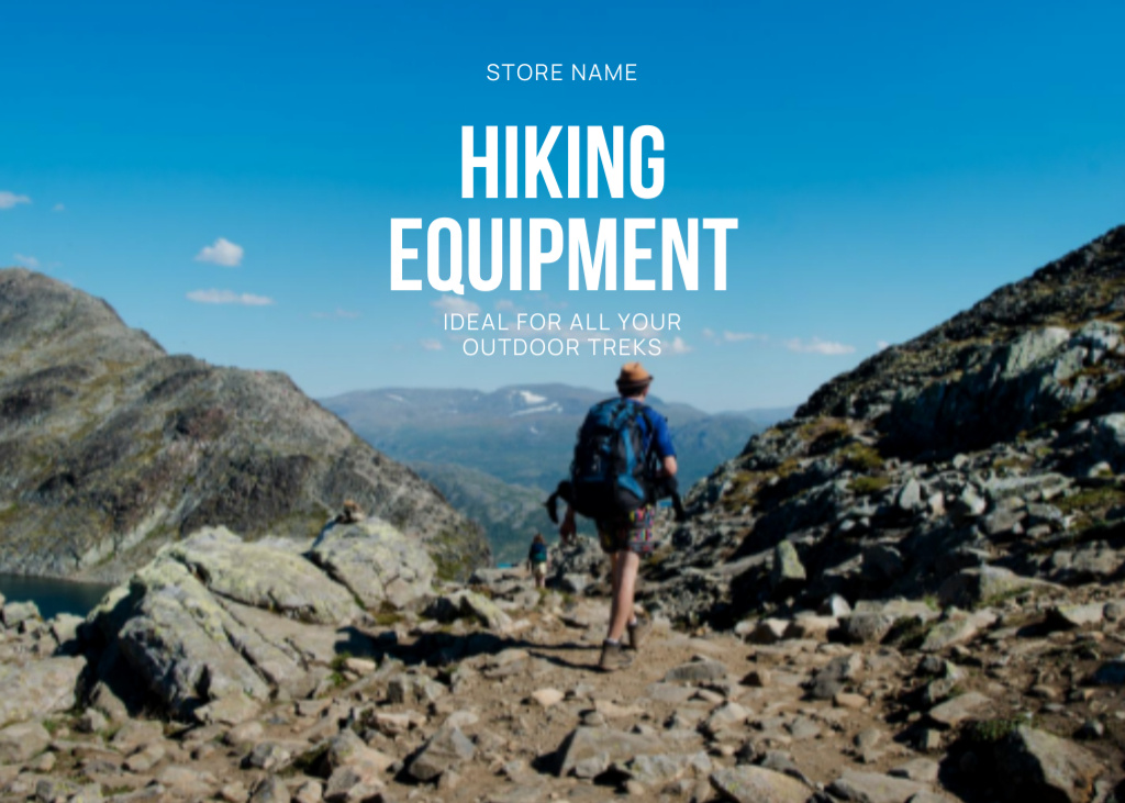 Platilla de diseño Hiking Equipment Sale Flyer 5x7in Horizontal