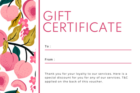 Special Voucher with Fruits Pattern Gift Certificate Design Template