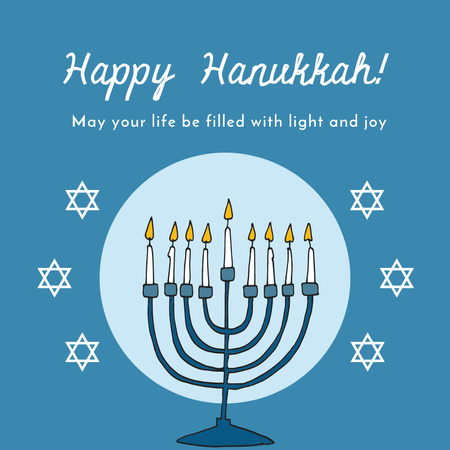 Happy Hanukkah Greeting Card Animated Post Šablona návrhu