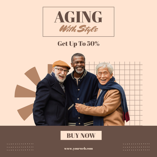 Ontwerpsjabloon van Instagram van Outfits For Elderly With Discount with Stylish Old Men