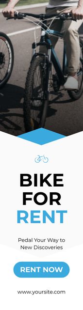 Bike for Rent Services Offer Skyscraper – шаблон для дизайна