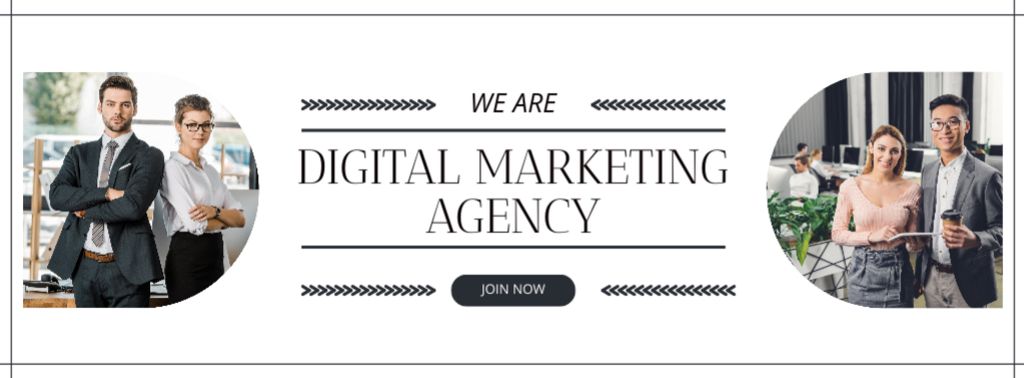 Template di design Young People Present Marketing Agency Facebook cover