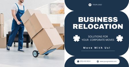 Offer of Relocation Services for Business Facebook AD Design Template