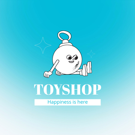 Ontwerpsjabloon van Animated Logo van Speelgoedwinkel embleem op blauw kleurverloop