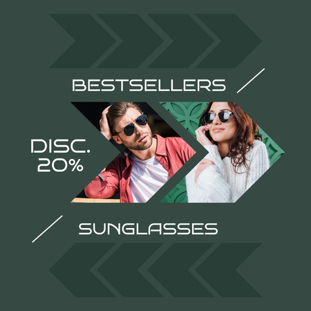 Designvorlage Bestseller Sonnenbrille Grün für Instagram
