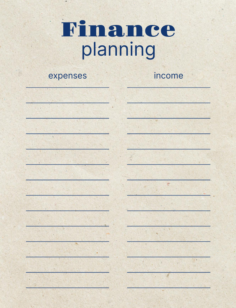 Personal Budget Planner Notepad 107x139mm Πρότυπο σχεδίασης