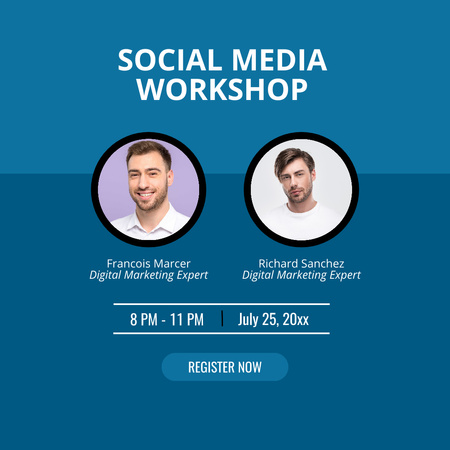 Anúncio de workshop de marketing de mídia social Instagram Modelo de Design